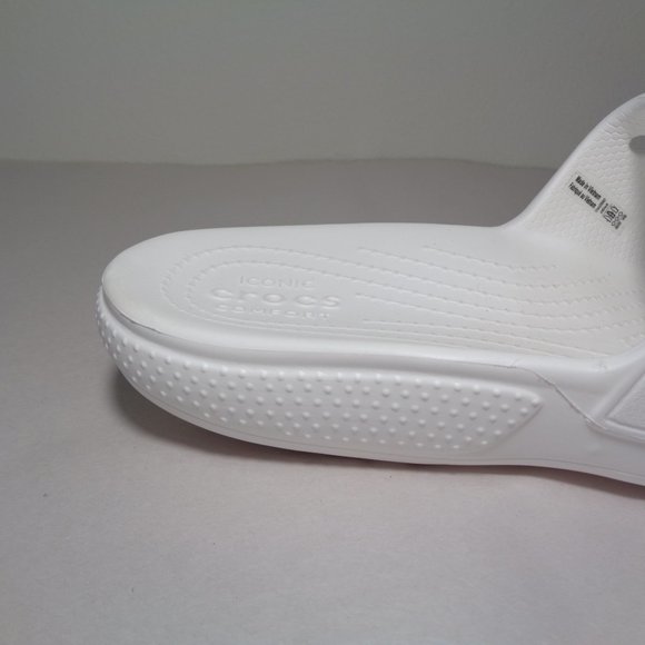 Crocs Size 8 CLASSIC LOGO White Black Slides Sandals New Men\'s Shoes main image 11